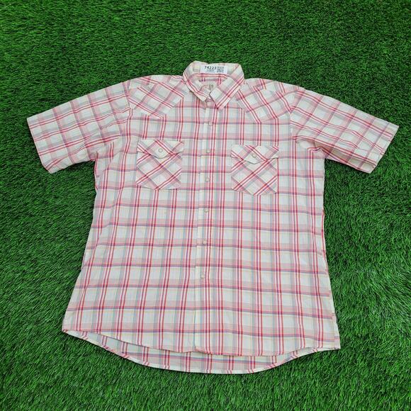 Vintage Saddle-King Western Button Shirt XL 23x30 Plaid - Picture 1 of 13